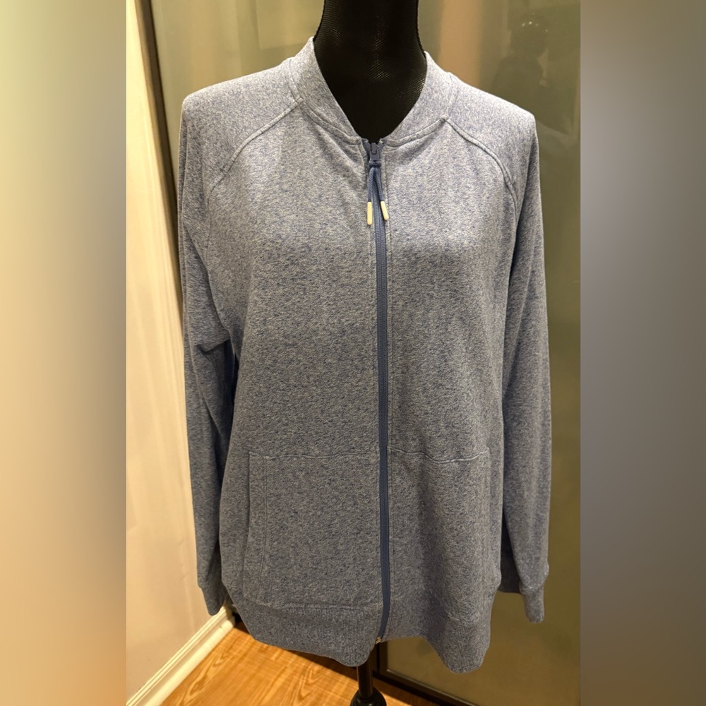 T by Talbots Heather Blue Zip-Up Jacket